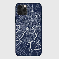 Чехол для iPhone 12 Pro Карта Москвы - столица России, цвет: 3D-черный