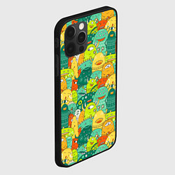 Чехол для iPhone 12 Pro Весёлые монстрики пришельцы, цвет: 3D-черный — фото 2