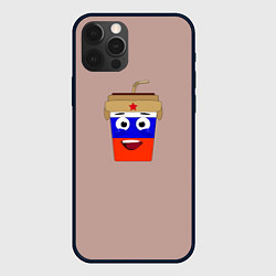 Чехол для iPhone 12 Pro Стаканчик с мордочкой, цвет: 3D-черный