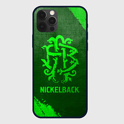 Чехол для iPhone 12 Pro Nickelback - green gradient, цвет: 3D-черный