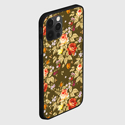 Чехол для iPhone 12 Pro Розы садовые и цветы полевые, цвет: 3D-черный — фото 2