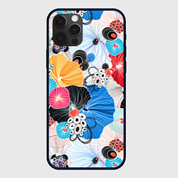 Чехол iPhone 12 Pro Цветы - абстрактные узоры
