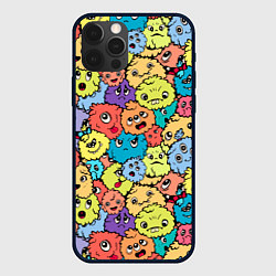 Чехол для iPhone 12 Pro Милые монстрики пришельцы, цвет: 3D-черный