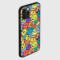 Чехол для iPhone 12 Pro Милые монстрики пришельцы, цвет: 3D-черный — фото 2
