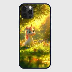 Чехол iPhone 12 Pro Единорог в летнем лесу