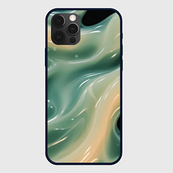 Чехол для iPhone 12 Pro Лазурная слизь на черном текстура, цвет: 3D-черный