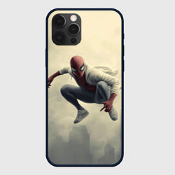 Чехол для iPhone 12 Pro Человек паук в прыжке, цвет: 3D-черный