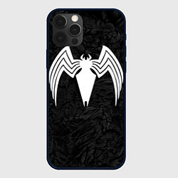 Чехол для iPhone 12 Pro Знак венома с текстурой симбиота, цвет: 3D-черный