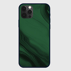 Чехол для iPhone 12 Pro Тёмный зелёный абстракция однотонный, цвет: 3D-черный