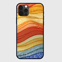 Чехол iPhone 12 Pro Золотистые полосы абстракция