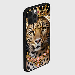 Чехол для iPhone 12 Pro Леопард с короной, цвет: 3D-черный — фото 2