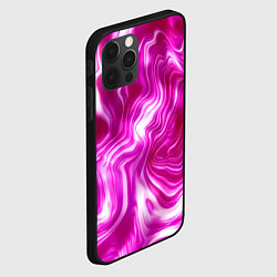Чехол для iPhone 12 Pro Завихрения - оттенки розового и белого, цвет: 3D-черный — фото 2