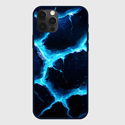 Чехол iPhone 12 Pro Голубая потертая текстура с разломом