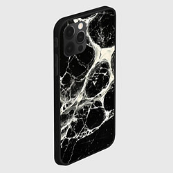 Чехол для iPhone 12 Pro Бело-черная потертая текстура, цвет: 3D-черный — фото 2