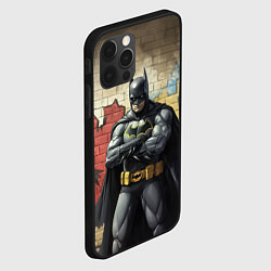 Чехол для iPhone 12 Pro Бэтмен на фоне стены, цвет: 3D-черный — фото 2
