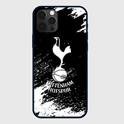 Чехол для iPhone 12 Pro Тоттенхэм белые брызги красок, цвет: 3D-черный