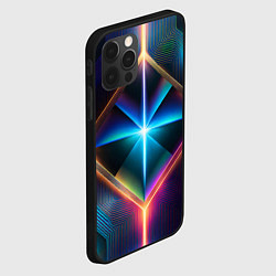 Чехол для iPhone 12 Pro Фантастический геометрический центр, цвет: 3D-черный — фото 2