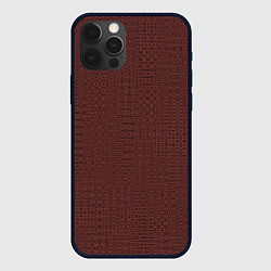 Чехол для iPhone 12 Pro Красно-коричневый махагон текстурированный однотон, цвет: 3D-черный