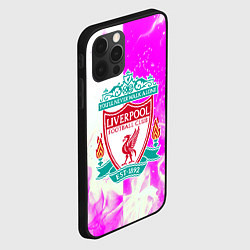 Чехол для iPhone 12 Pro Ливерпуль розово белый огонь, цвет: 3D-черный — фото 2