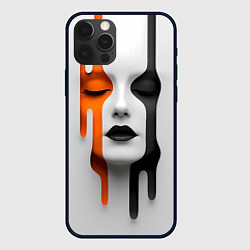 Чехол для iPhone 12 Pro Лицо на светлом фоне, цвет: 3D-черный