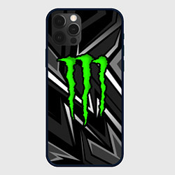 Чехол для iPhone 12 Pro Monster energy - монохромный, цвет: 3D-черный