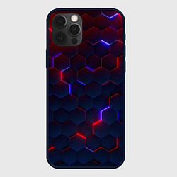 Чехол для iPhone 12 Pro Неоновая чешуя, цвет: 3D-черный