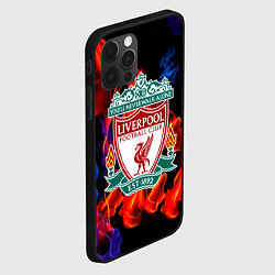 Чехол для iPhone 12 Pro Liverpool огненный стиль текстура, цвет: 3D-черный — фото 2