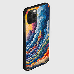 Чехол для iPhone 12 Pro Красочный фантастический пейзаж с замками, цвет: 3D-черный — фото 2