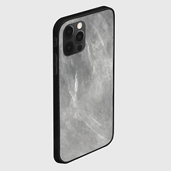 Чехол для iPhone 12 Pro Абстракция - rare white strokes on gray, цвет: 3D-черный — фото 2