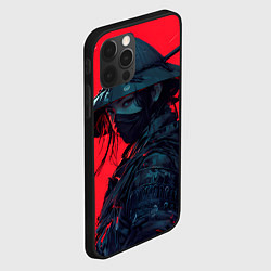 Чехол для iPhone 12 Pro Девушка самурай, цвет: 3D-черный — фото 2