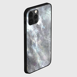 Чехол для iPhone 12 Pro Абстракция - white smoke on gray background, цвет: 3D-черный — фото 2