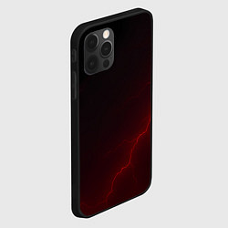 Чехол для iPhone 12 Pro Красная молния на черном, цвет: 3D-черный — фото 2