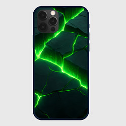 Чехол для iPhone 12 Pro Кислотный зеленый свет из плит, цвет: 3D-черный