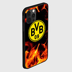 Чехол для iPhone 12 Pro Borussia огонь текстура, цвет: 3D-черный — фото 2