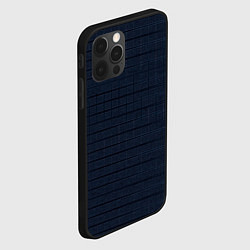 Чехол для iPhone 12 Pro Синий тон берлинская лазурь текстура с полосами, цвет: 3D-черный — фото 2