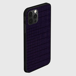 Чехол для iPhone 12 Pro Тёмный фиолетовый однотонная текстура сполосами, цвет: 3D-черный — фото 2