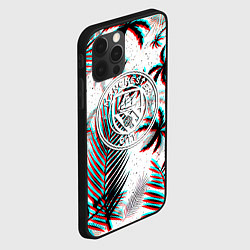 Чехол для iPhone 12 Pro Манчестер сити глитч тропики, цвет: 3D-черный — фото 2