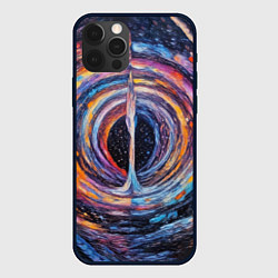 Чехол для iPhone 12 Pro Водоворот красок с брызгами, цвет: 3D-черный