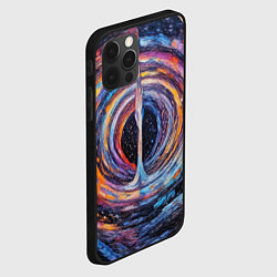 Чехол для iPhone 12 Pro Водоворот красок с брызгами, цвет: 3D-черный — фото 2
