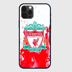 Чехол для iPhone 12 Pro Liverpool розовый огонь, цвет: 3D-черный
