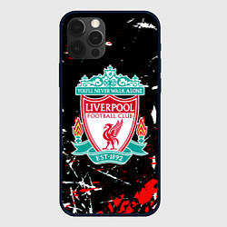 Чехол для iPhone 12 Pro Liverpool штрихи красок, цвет: 3D-черный