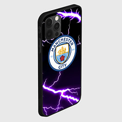 Чехол для iPhone 12 Pro Манчестер молнии шторм неон, цвет: 3D-черный — фото 2
