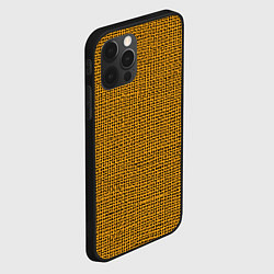 Чехол для iPhone 12 Pro Текстура мешковина горчичный, цвет: 3D-черный — фото 2