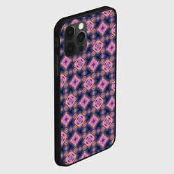 Чехол для iPhone 12 Pro Фиолетово-розовый геометрический паттерн, цвет: 3D-черный — фото 2