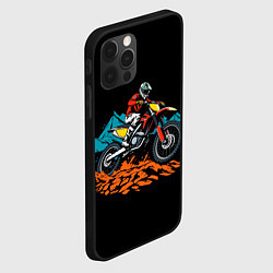 Чехол для iPhone 12 Pro Motocross and mountains, цвет: 3D-черный — фото 2