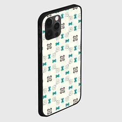 Чехол для iPhone 12 Pro Узорчатый паттерн в квадратных ячейках, цвет: 3D-черный — фото 2