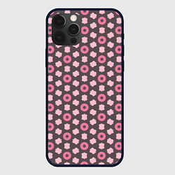 Чехол для iPhone 12 Pro Абстрактная розовая текстура, цвет: 3D-черный