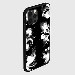 Чехол для iPhone 12 Pro Чёрно-белый абстрактный паттерн, цвет: 3D-черный — фото 2
