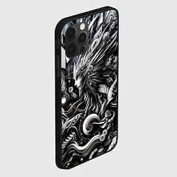 Чехол для iPhone 12 Pro Abstraction cyber pattern - ai art fantasy, цвет: 3D-черный — фото 2