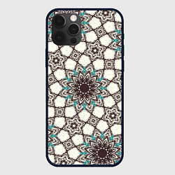 Чехол для iPhone 12 Pro Калейдоскоп из цветочных звезд, цвет: 3D-черный
